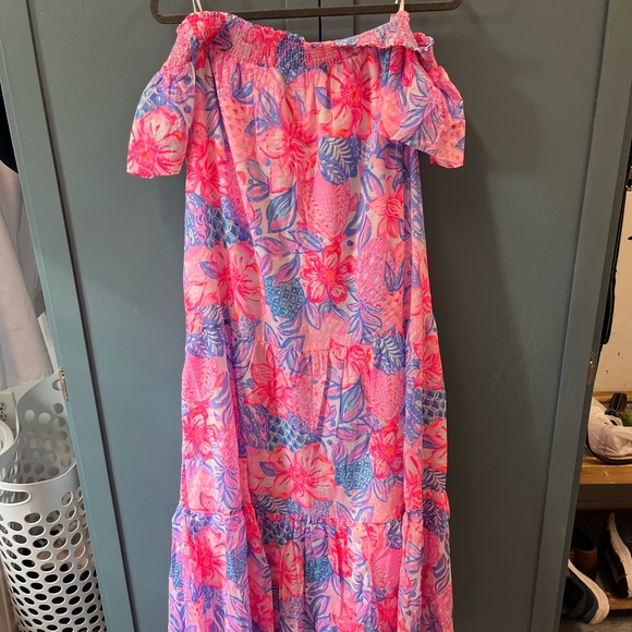 NWT LILLY PULITZER Dezi Off-The-Shoulder Maxi Dress - Picture 7 of 12